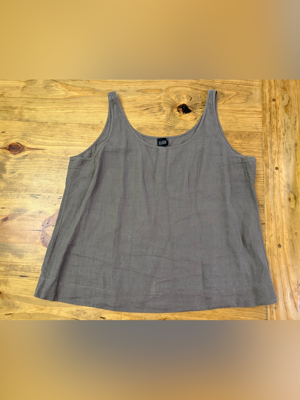 Eileen Fisher Taupe Irish Linen Tank